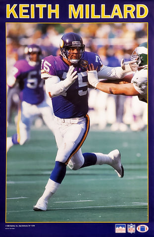 Keith Millard "Superstar" Minnesota Vikings 1989 NFL Action Poster - Starline Inc.