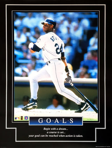 Ken Griffey Jr. "Goals" Seattle Mariners Motivational Poster - Brockworld 1999