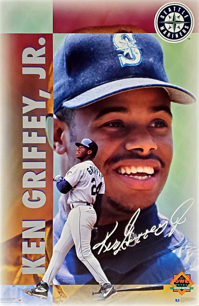Ken Griffey Jr. "Power Portrait" Seattle Mariners 1995 MLB Action Poster - Costacos Final Stock Collection
