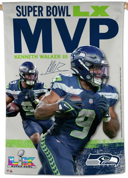 Kenneth Walker III Seattle Seahawks Super Bowl LX (2026) MVP 28x40 Wall BANNER - Wincraft