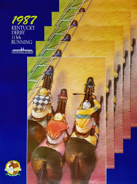 Official Poster of the 113th Kentucky Derby (1987) Vintage Original Horse Racing Poster - Churchill Downs