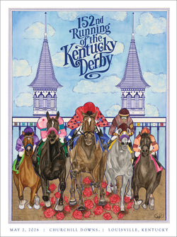 Official Poster of the 152nd Kentucky Derby (2026) Horse Racing Poster (Artist Grayson Reynolds)
