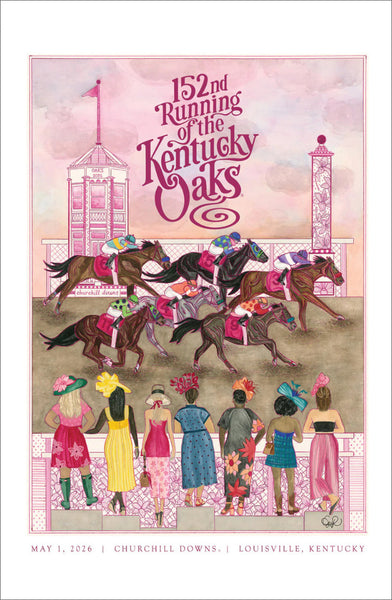 Official Poster of the 152nd Kentucky OAKS (2026) Horse Racing Poster (Artist Grayson Reynolds)