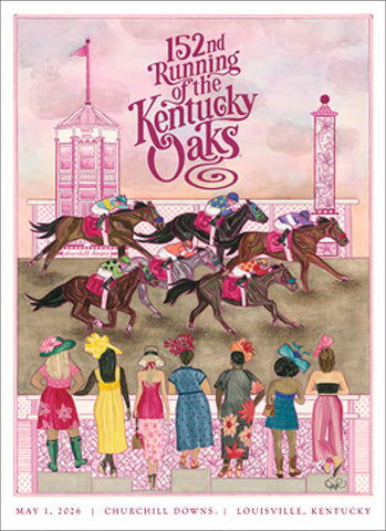 Official Poster of the 152nd Kentucky OAKS (2026) Horse Racing Poster (Artist Grayson Reynolds)