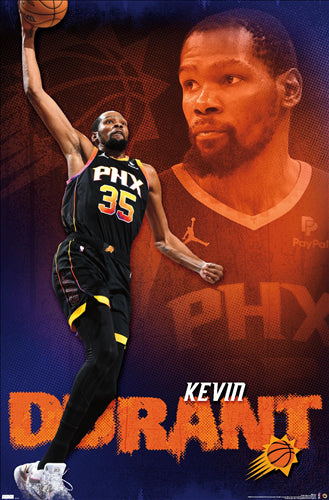 Kevin Durant "On Fire" Phoenix Suns NBA Basketball Poster - Costacos Sports 2024