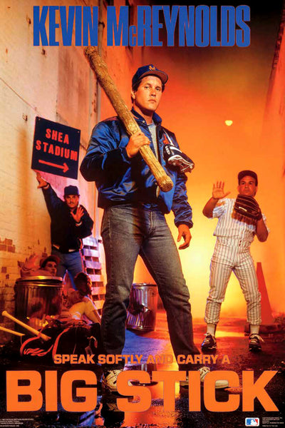 Kevin McReynolds "Carry a Big Stick" New York Mets Vintage Original 1989 MLB Theme Poster - Costacos Final Stock Collection