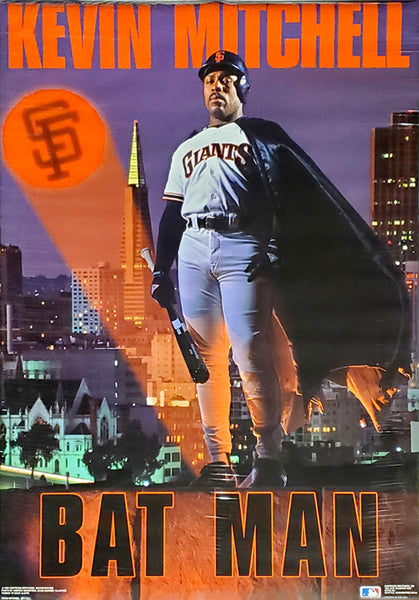 Kevin Mitchell "Bat Man" San Francisco Giants Vintage Original 1989 MLB Theme Poster - Costacos Final Stock Collection