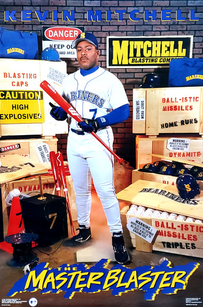 Kevin Mitchell "Master Blaster" Seattle Mariners Classic MLB Theme Poster - Costacos 1992