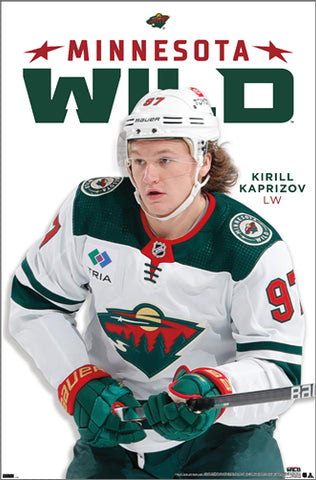 Kirill Kaprizov "Super-Sniper" Minnesota Wild NHL Hockey Action Poster - Costacos Sports