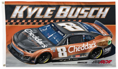 Kyle Busch Cheddar's #8 Official NASCAR Deluxe-Edition 3'x5' Banner Flag - Wincraft 2023