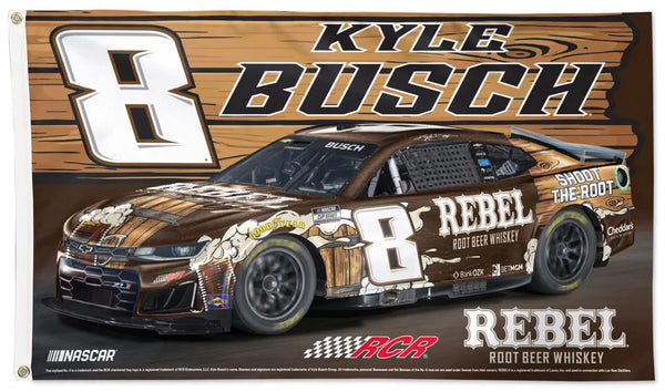 Kyle Busch Rebel Root Beer Whiskey #8 Official NASCAR Deluxe-Edition 3'x5' Banner Flag - Wincraft 2026