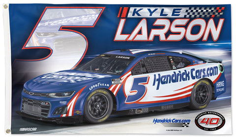 Kyle Larson NASCAR #5 HendrickCars 2024 Chevrolet Official HUGE 3'x5' Flag - Wincraft