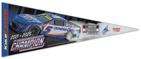 Kyle Larson 2025 NASCAR CUP 2X CHAMPION Premium Felt Collector's Pennant - Wincraft