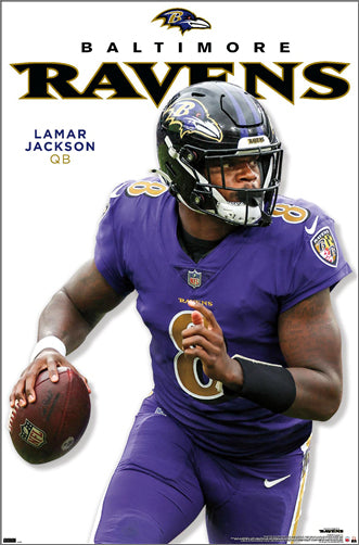 Lamar Jackson "Roll Out" Baltimore Ravens NFL Action Wall Poster - Costacos 2023
