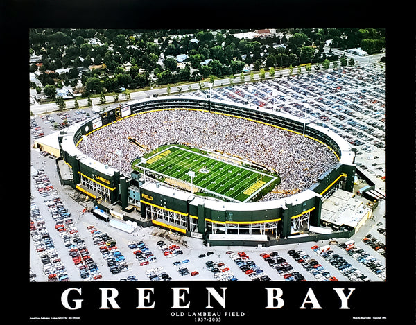 Green Bay Packers "Old Lambeau Field" (1996) Poster Print - Aerial Views Inc.