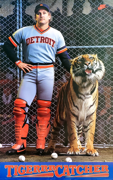 Lance Parrish "Tiger Catcher" (1983) Detroit Tigers Vintage Wall Poster - Nike Inc.
