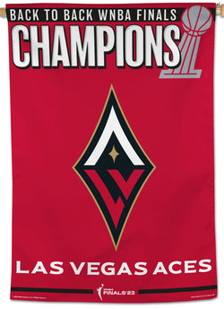 Las Vegas Aces 2023 WNBA Back-to-Back Champions Official 28x40 Wall Banner - Wincraft