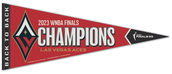Las Vegas Aces 2023 WNBA Back-to-Back Champions Premium Felt Commemorative Pennant - Wincraft