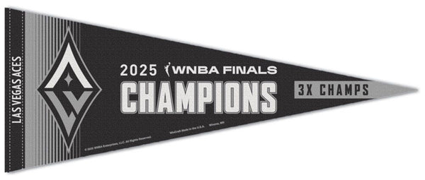 *SHIPS 11/14* Las Vegas Aces 2025 WNBA Champions Premium Felt Commemorative 12x30 Pennant - Wincraft