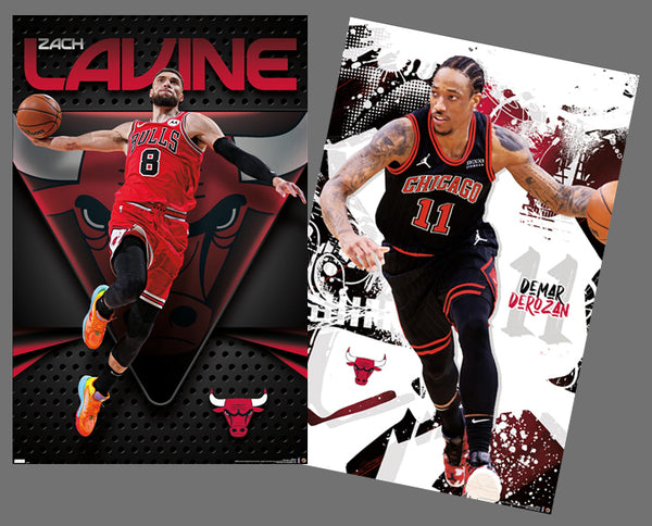 CHICAGO BULLS NBA Action 2-Poster Combo Set - Zach LaVine, DeMar DeRozan Posters