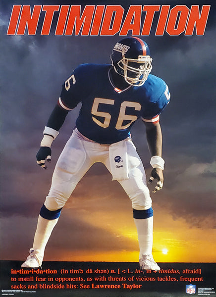 Lawrence Taylor "Intimidation" New York Giants Vintage Original Poster - Costacos Brothers 1990