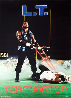 Lawrence Taylor "The Terminator" New York Giants Vintage Original 1986 NFL Theme Poster - Costacos Final Stock Collection