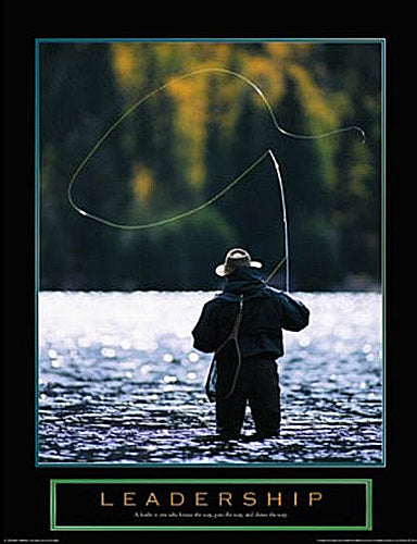 Fly Fishing Leadership Motivational Poster - Front Line Art