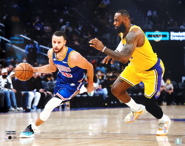 Stephen Curry vs. LeBron James Golden State Warriors vs. Lakers Premium 16x20 NBA Basketball Poster Print