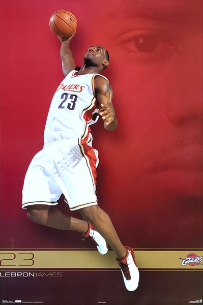 LeBron James "Red Dawn" Cleveland Cavaliers NBA Action Poster - Costacos 2003