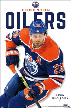 Leon Draisaitl "Superstar" Edmonton Oilers NHL Hockey Poster - Costacos 2024