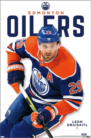 Leon Draisaitl "Superstar" Edmonton Oilers NHL Hockey Poster - Costacos 2024