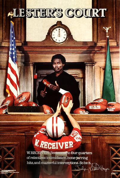 Lester Hayes "Lester's Court" Los Angeles Raiders Vintage Original 1986 NFL Theme Poster - Costacos Final Stock Collection