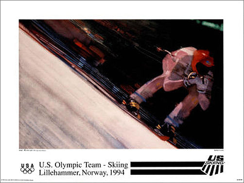 US Olympic SKIING Team - Lillehammer 1994 Olympics - Official Poster - Fine Art Ltd.