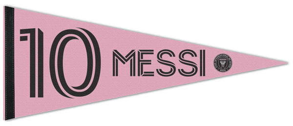 *SHIPS 4/20* Inter Miami CF "MESSI 10" Official MLS Soccer Premium Felt Collector's Pennant - Wincraft Inc.