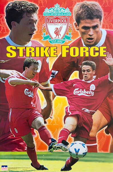Liverpool F.C. "Strike Force" Robbie Fowler and Michael Owen EPL Action Poster - Starline 1999