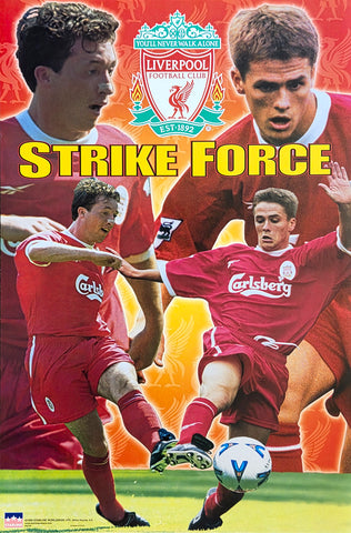 Liverpool F.C. "Strike Force" Robbie Fowler and Michael Owen EPL Action Poster - Starline 1999