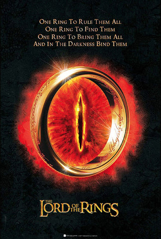 ONE RING TO RULE THEM ALL from J.R.R. Tolkien's The Lord of the Rings 24x36 Poster