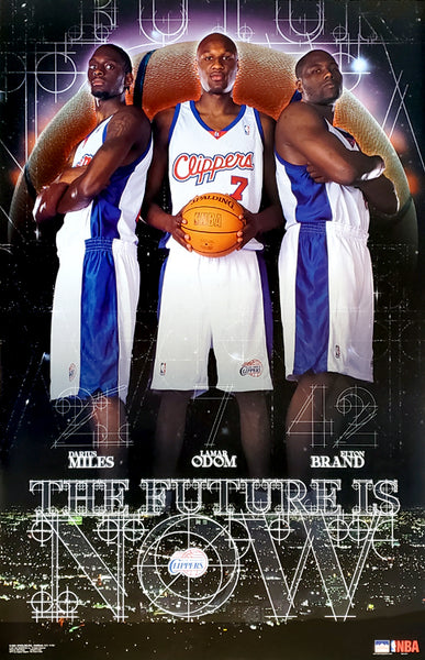 Los Angeles Clippers "The Future is Now" NBA Action Poster (Miles, Odom, Brand) - Starline 2001