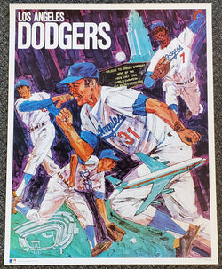 Los Angeles Dodgers Vintage Original MLB Theme Art Poster - ProMotions Inc. 1971