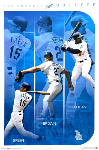 Los Angeles Dodgers "Super Trio" (Shawn Green, Kevin Brown, Brian Jordan) Poster - Costacos 2002