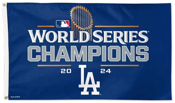 Los Angeles Dodgers 2024 World Series Champions Official MLB Baseball DELUXE 3'x5' Team Flag - Wincraft