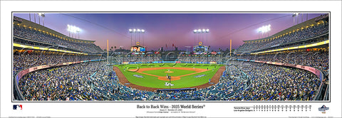 *SHIPS 12/2* Los Angeles Dodgers 2025 World Series Game 3 Extra Innings at Dodger Stadium Panoramic Poster Print - Everlasting Images  (CA-465)