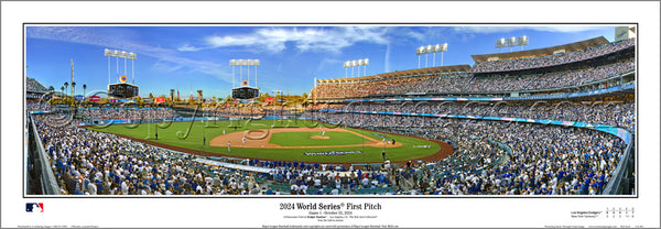 Los Angeles Dodgers 2024 World Series First Pitch at Dodger Stadium Panoramic Poster Print - Everlasting Images  (CA-461)