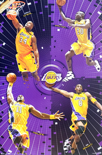 Los Angeles Lakers "Four Legends" Poster (Kobe, Shaq, Payton, Malone) - Costacos 2003