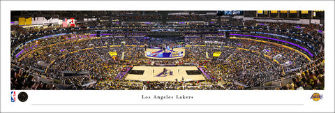 Los Angeles Lakers NBA Game Night at Crypto.com Arena Panoramic Poster Print - Blakeway Worldwide