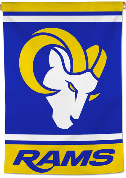 Los Angeles Rams Ram's-Head-Style Official NFL Team Logo and Script Team 28x40 Wall BANNER - Wincraft 2026