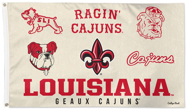 Louisiana-Lafayette Ragin' Cajuns Classic Logos Style Official NCAA Team 3'x5' Flag - Wincraft Inc.