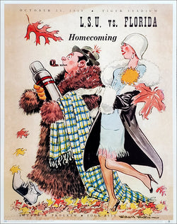 LSU Tigers Football "Homecoming '58" Vintage Program Cover Poster Print - Asgard Press