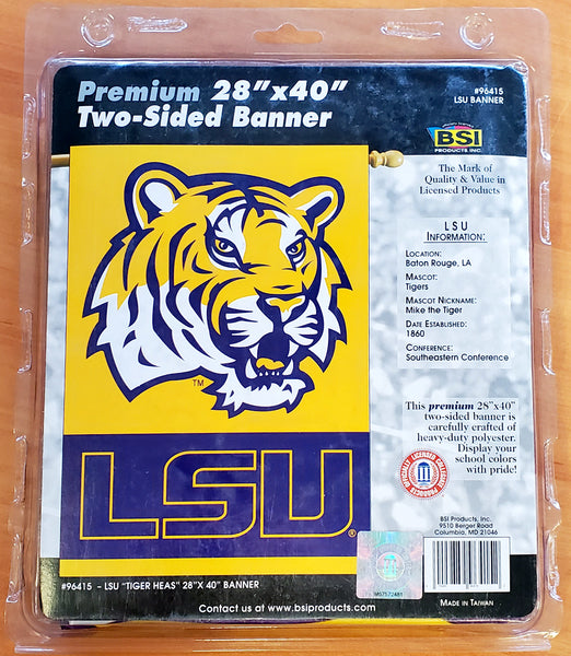 LSU Tigers "Tiger Head" NCAA Team Premium Wall Banner - BSI Products