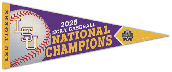 LSU Tigers 2025 NCAA College World Series Champions Premium Felt Collector's Pennant - Wincraft